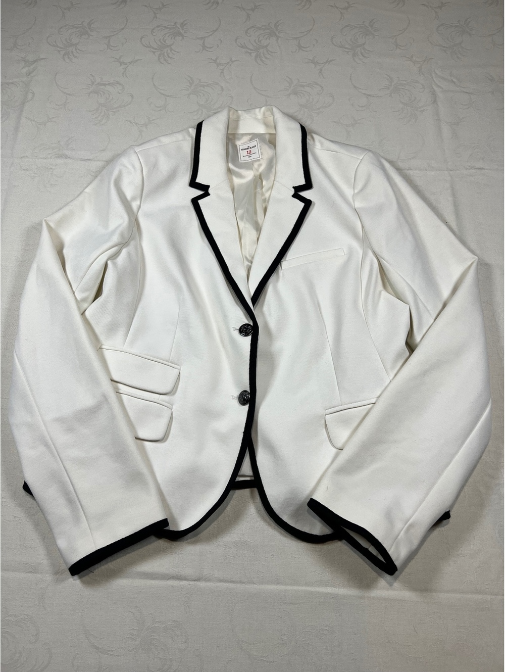 Gap The Academy Blazer Ivory With Black Trim Size 12